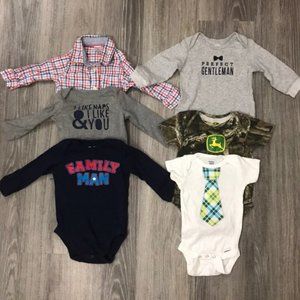 6-9 Month Boys Onesie Lot, 6 Pieces